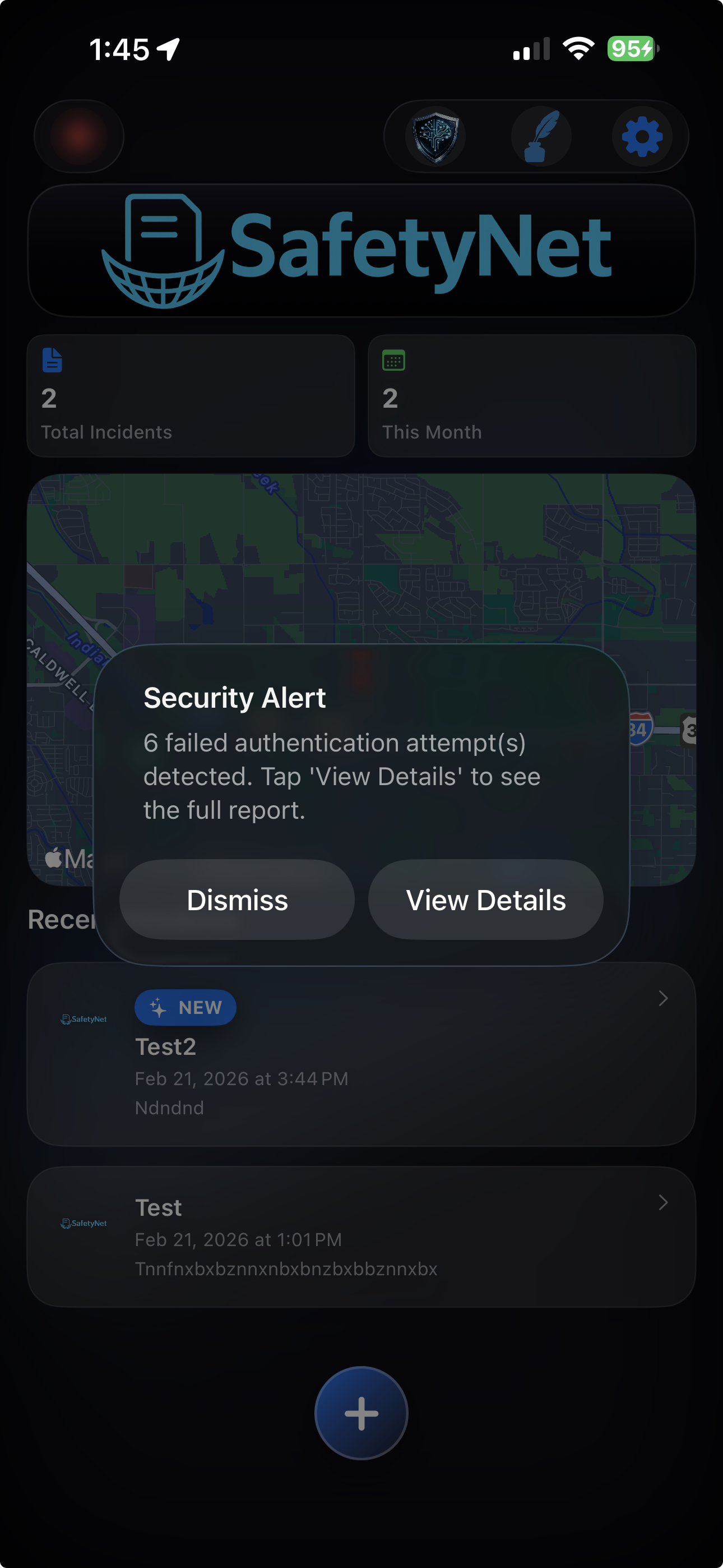 Security Alert Screenshot